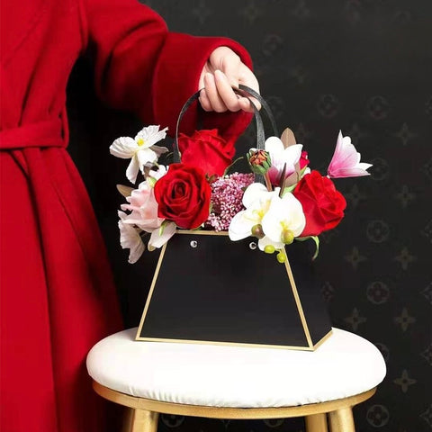 Goddess Style Handheld Flower Box with Handle | Luxury Floral Gift Packaging – Wholesale