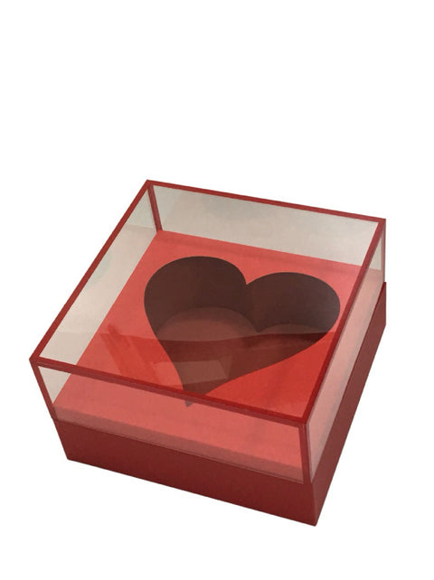 Luxury Acrylic Top Square Flower Box with Heart Cut-Out