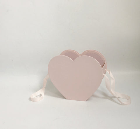 Heart-Shaped Cardboard Flower Basket with Ribbon Handle – Luxury Floral Gift Basket