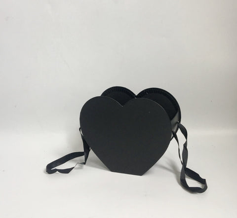 Heart-Shaped Cardboard Flower Basket with Ribbon Handle – Luxury Floral Gift Basket