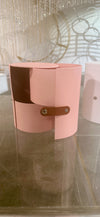 Cylinder two drawer gift box with leather starp