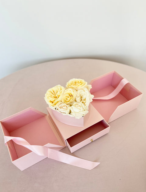 Luxury Square Gift Box with Drawer & Heart Cut-Out