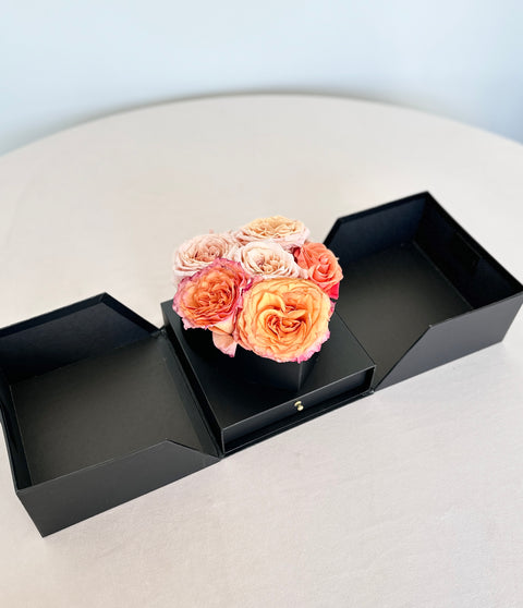 Luxury Square Gift Box with Drawer & Heart Cut-Out