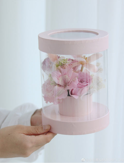Cylinder Clear Flower Box in variety Color