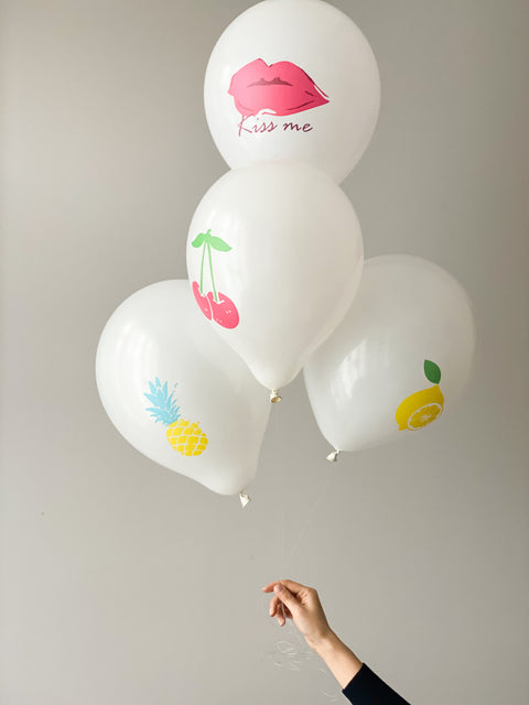 12inch White Latex Balloons with Print (Round)
