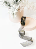 Chiffon ribbon with gold pattern Multiple Colors