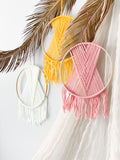 Bohemian style wall hangings in various colors