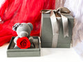 Teddy Bear Gift Set With Rose (Permanent Rose)