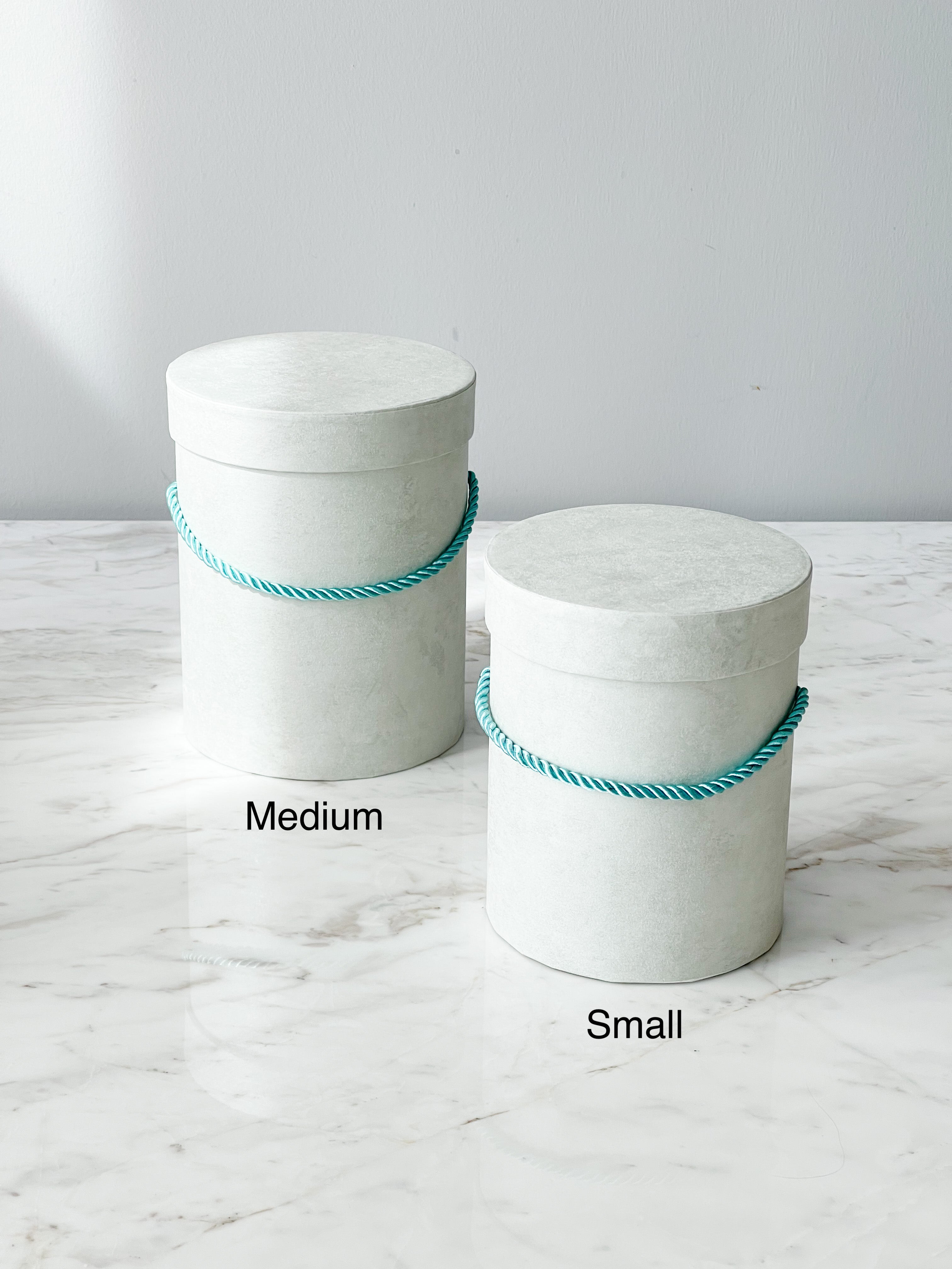 Colored Round Flower Box With Rope And Lid– Fleur Wholesale