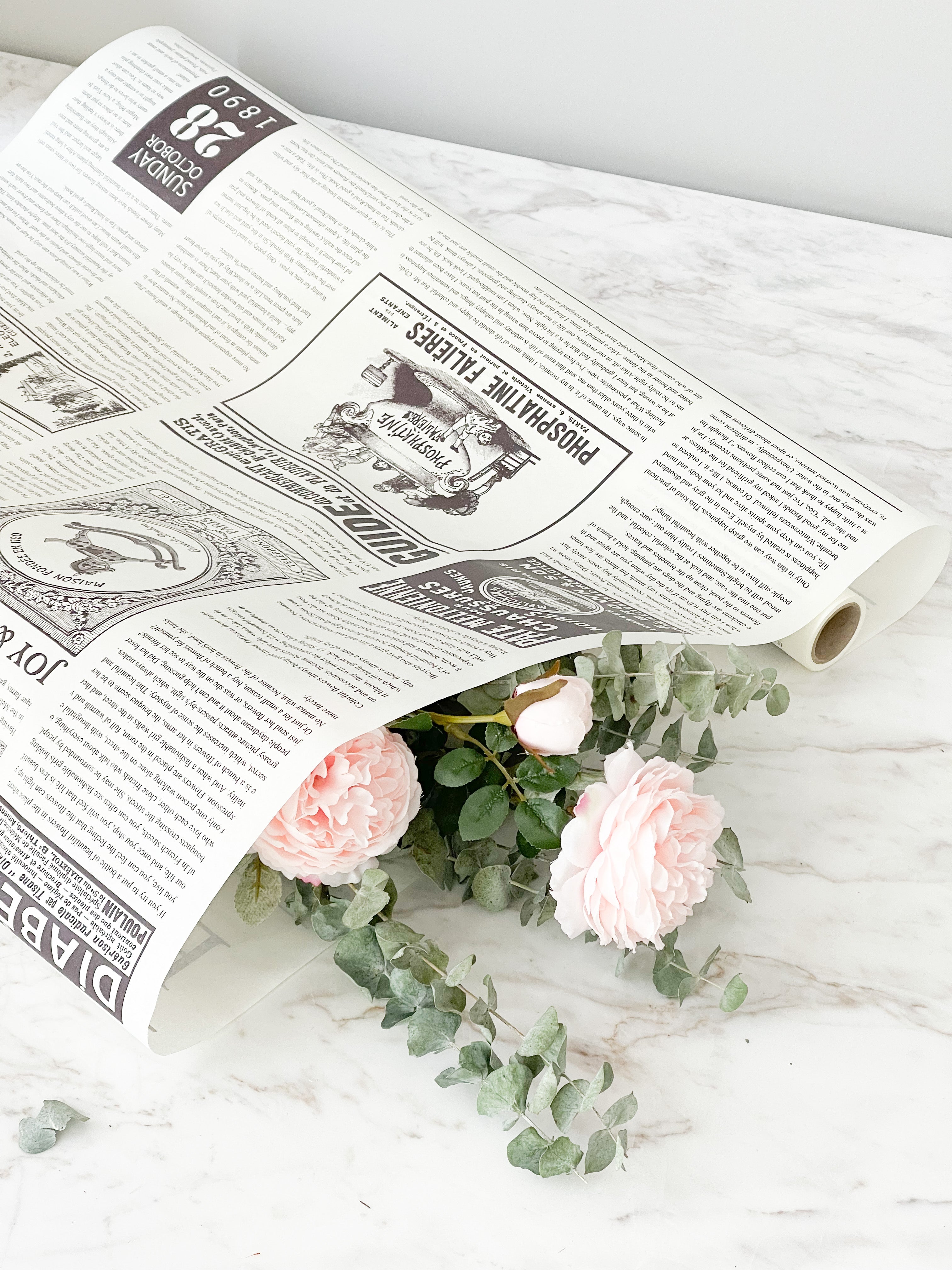 Newspaper Wrapping Paper Sheets Old Newsprint Gift Wrapping Paper – Bloomy  Floral