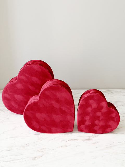 Heart shape Velvet Flower box in different color and size