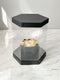 Hexagon Clear Flower / Gift Box With Colored Base And Lid