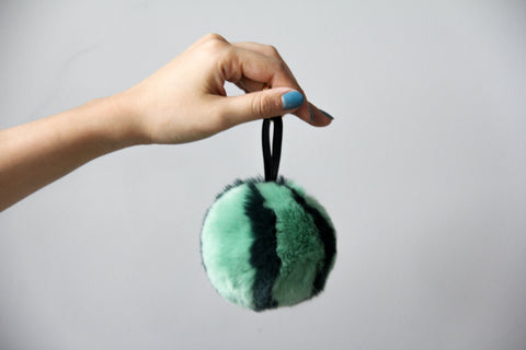Fluffy watermelon key chain ( Made by Real Fur)
