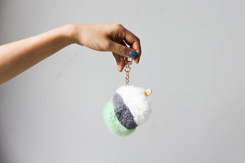 Real Fur Fluffy Ice cream Bar Keychain (Made by Real Fur)