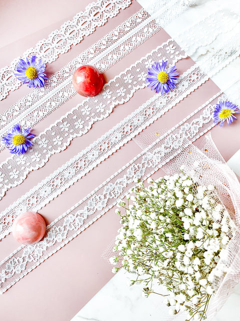 Luxury Lace Ribbon in White Multiple Styles