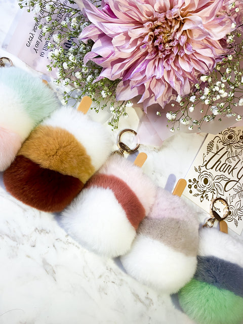 Real Fur Fluffy Ice cream Bar Keychain (Made by Real Fur)