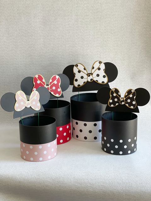 Polka Dot Mickey Mouse Flower/Gift Box in variety size and color