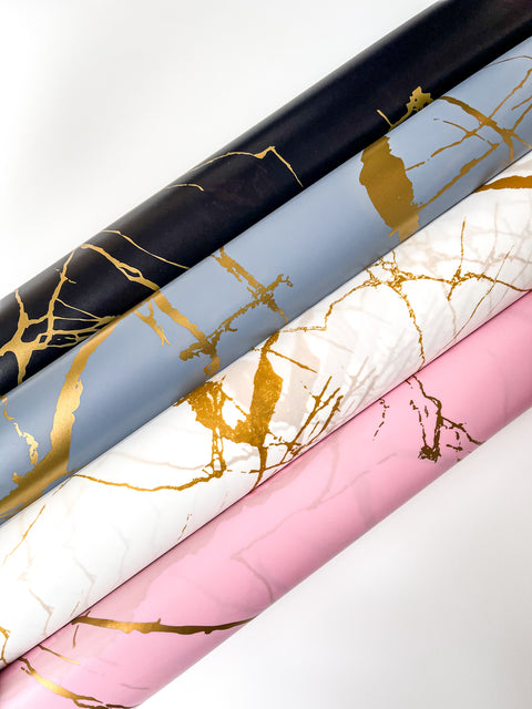 Matte finish Waterproof Marble wrapping paper(Transparent)