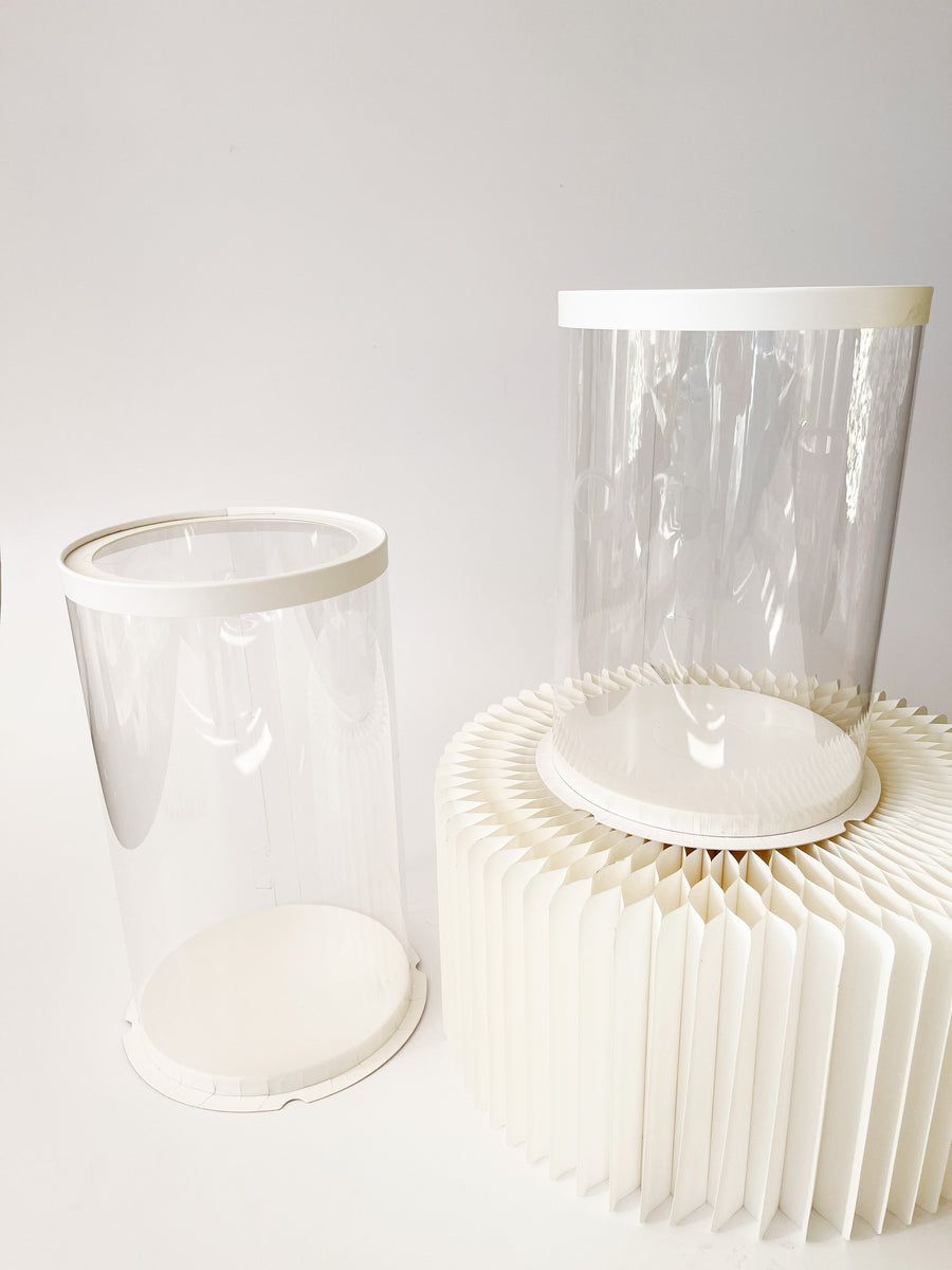 Round Clearcase Round Clear display Box with White Base And Lid In variety size– Fleur ...