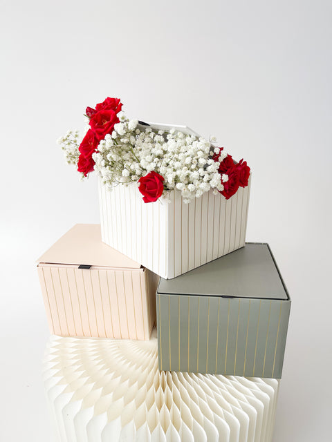Striped Square Flower/Gift Box