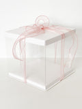 Clear Cake Box with White Base And Lid In variety size( 5 Sets/order)