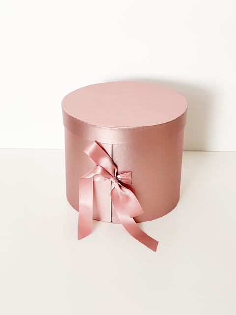 Luxury Round two-drawer Flower/Gift Box in Gold