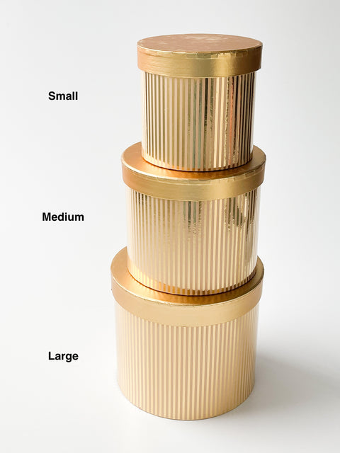 Round Flower Box With Vertical Lines ( Smaller Size Set)