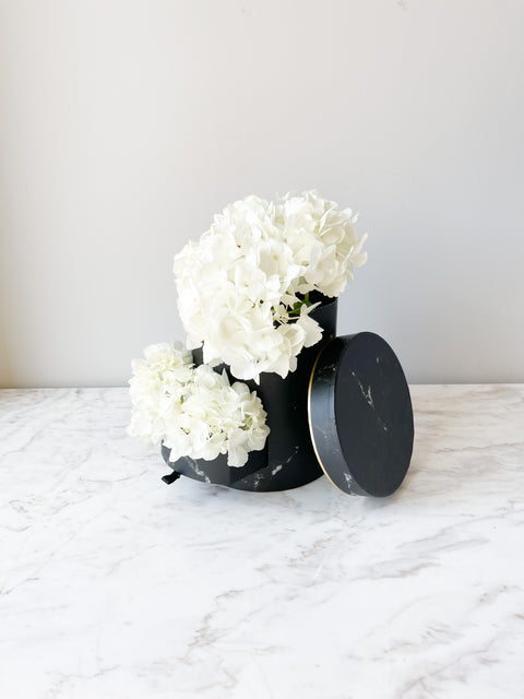Marble Round Flower Box with Drawer