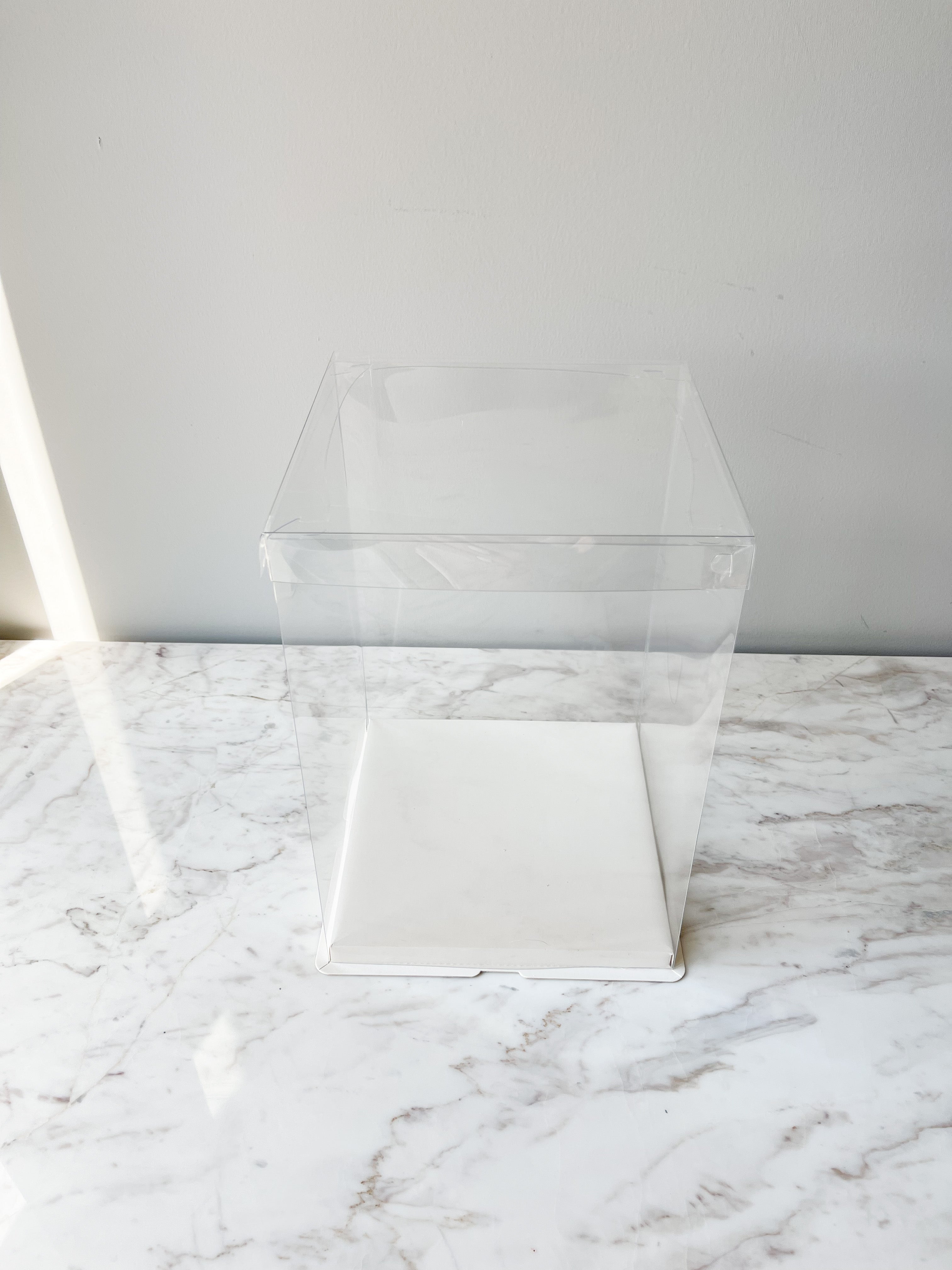 Cake Box with Clear Lid and White Base In variety size Fleur Wholesale