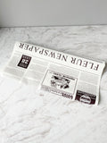 Vintage Fleur Newspaper Wrapping Paper Roll