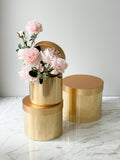 Round Flower Box With Vertical Lines