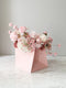 Water Resistant Square Flower/Gift Bag In Pink, White, And Grey Color
