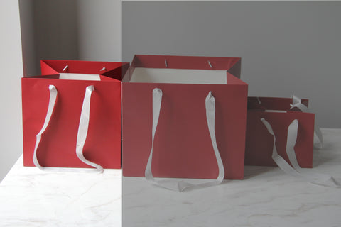 Luxury Flower/gift  Bag With Silk Ribbon Handle
